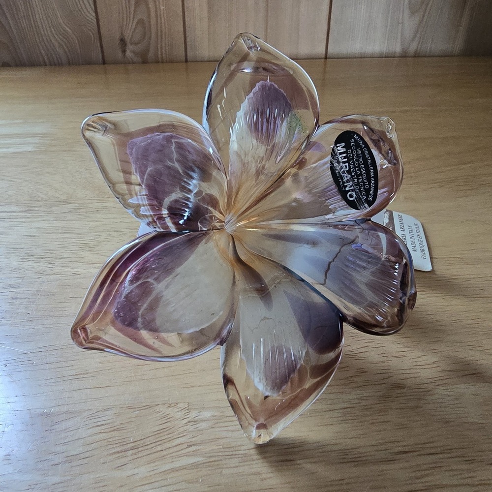 Italian‎ Art Glass Flower Murano-Style Nuova Cristalleria Arzanese - Picture 2 of 12